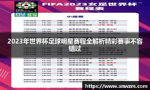 2023年世界杯足球明星赛程全解析精彩赛事不容错过